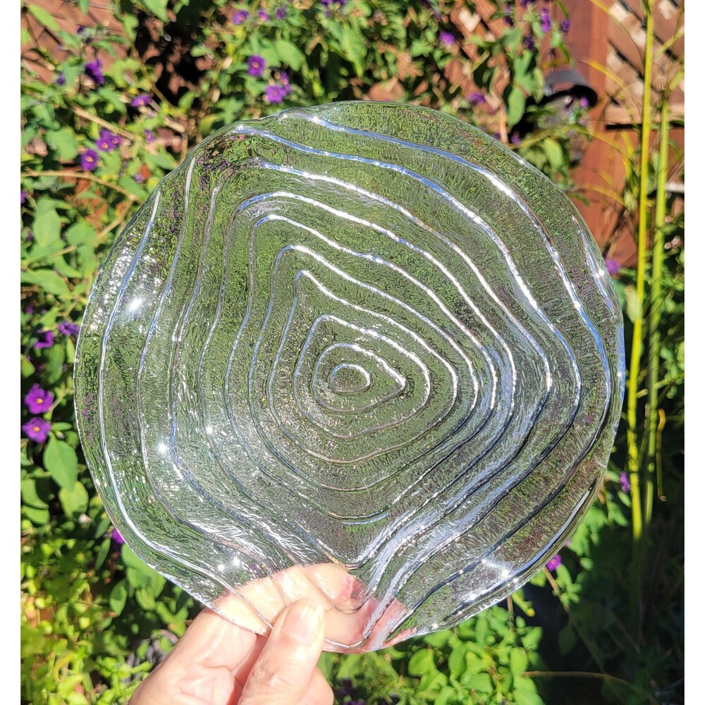 Vintage Iittala Finland Solaris Clear Glass Large Ruffled Bowl Tapio Wirkkala